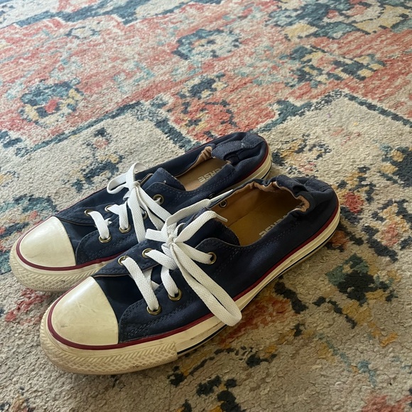 Converse Navy Blue and White Women's Shoes - Picture 2 of 4
